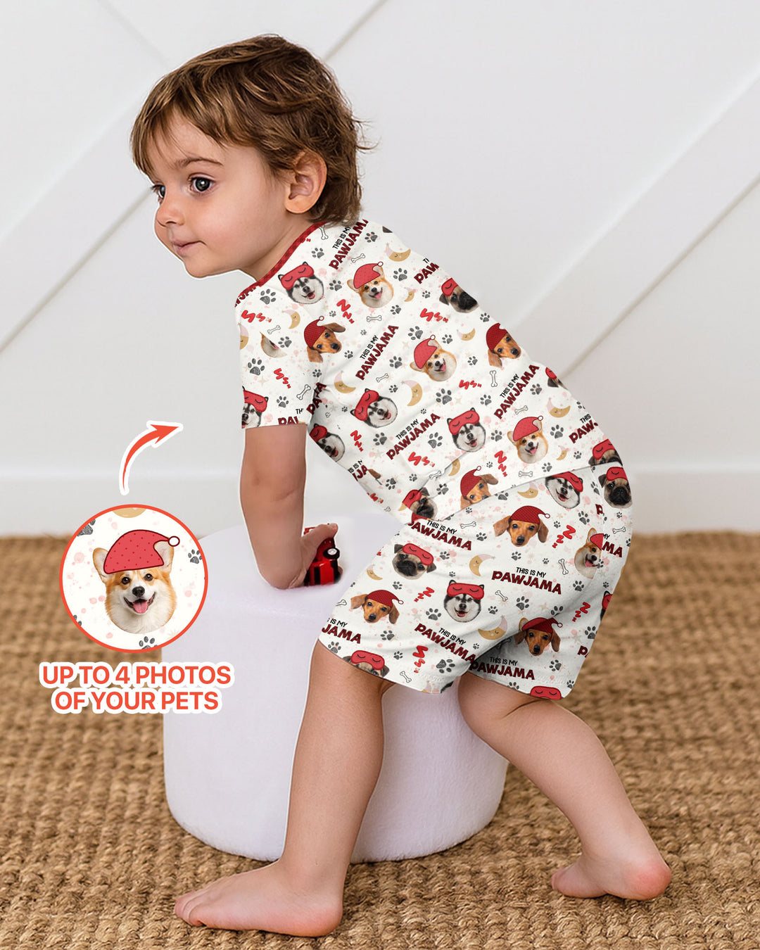 Schlafanzug-Set zweiteilig, kurze Ärmel, kurze Hose, Bambus