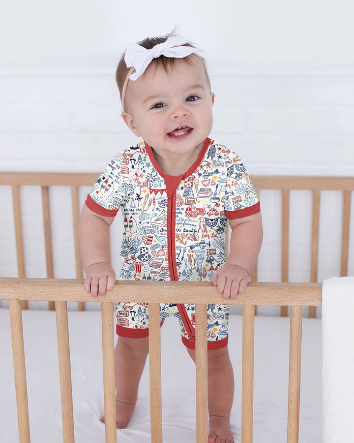 Liberty Doodle 250th Family Matching Bamboo Shorty Zippy