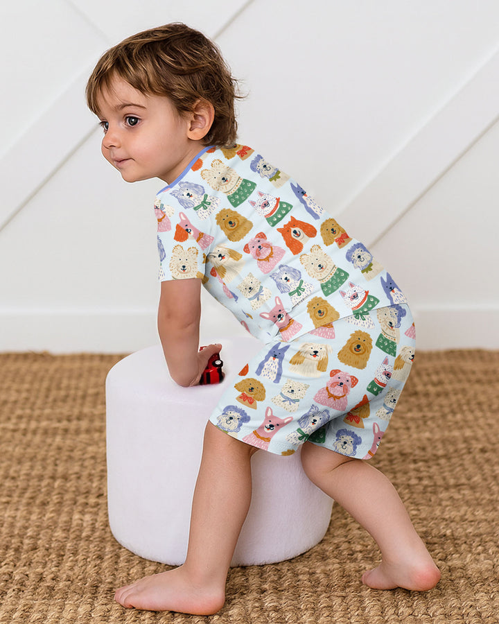 Schlafanzug-Set zweiteilig, kurze Ärmel, kurze Hose, Bambus