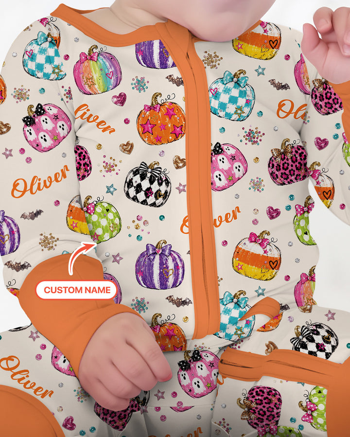 Custom Name Twinkle Pumpkin Bamboo Convertible Zippy