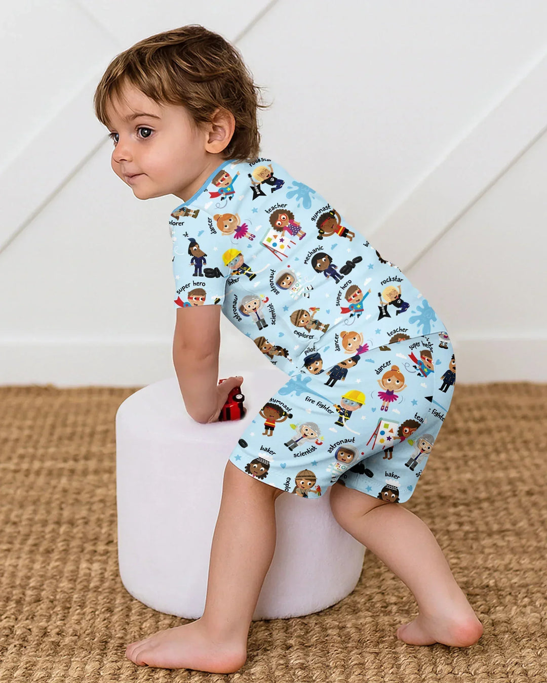 Schlafanzug-Set zweiteilig, kurze Ärmel, kurze Hose, Bambus