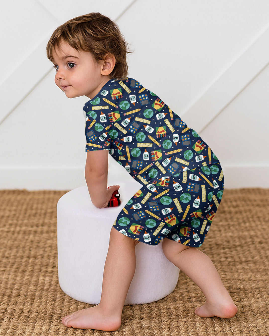 Schlafanzug-Set zweiteilig, kurze Ärmel, kurze Hose, Bambus