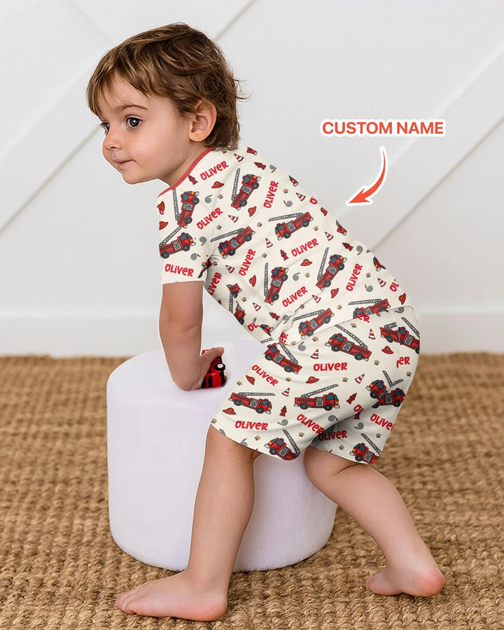 Zweiteiliges Pyjama-Set mit kurzen Ärmeln und Shorts im Sommer-Design
