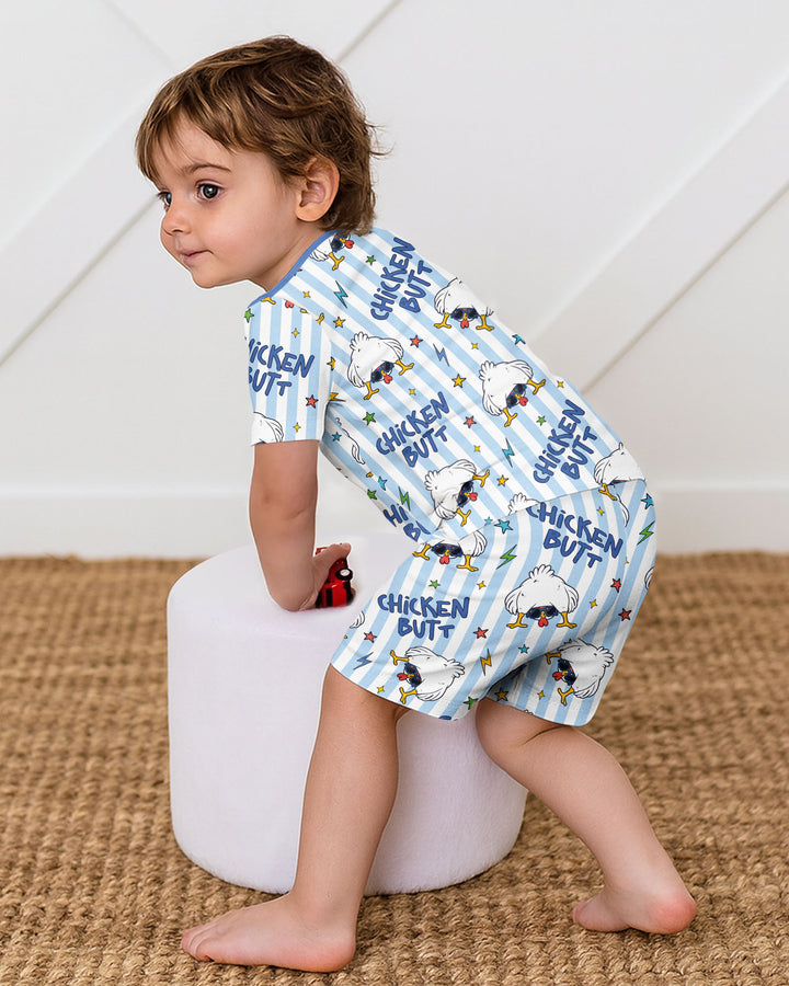 Guess What? Chicken Butt! Bamboo Two Piece Short Sleeve Shorts Pajama Set
