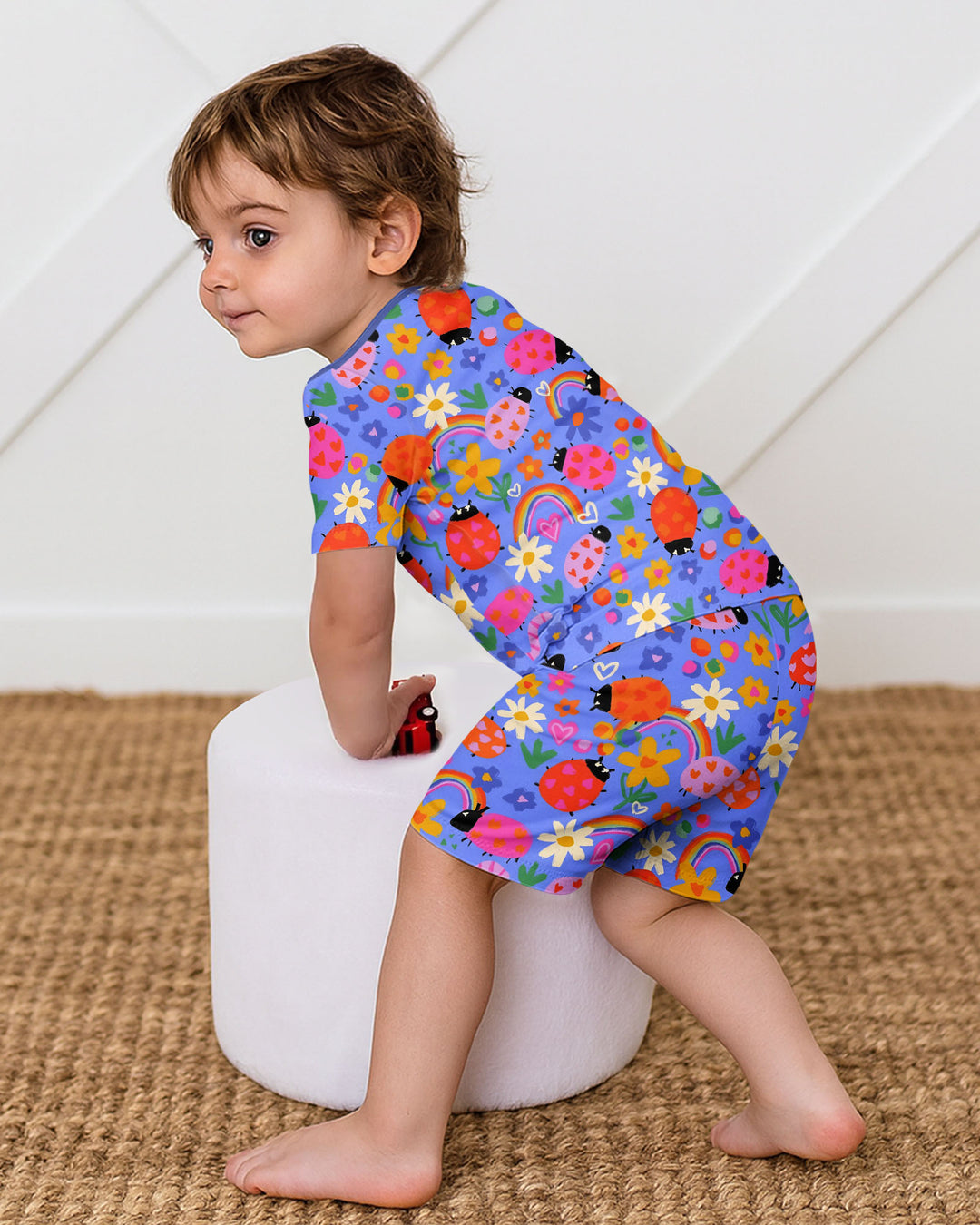 Marienkäfer Bambus Zweiteiliges Kurzarm-Shorts-Schlafanzugset