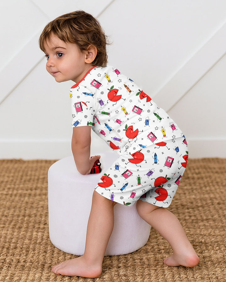 Schlafanzug-Set zweiteilig, kurze Ärmel, kurze Hose, Bambus
