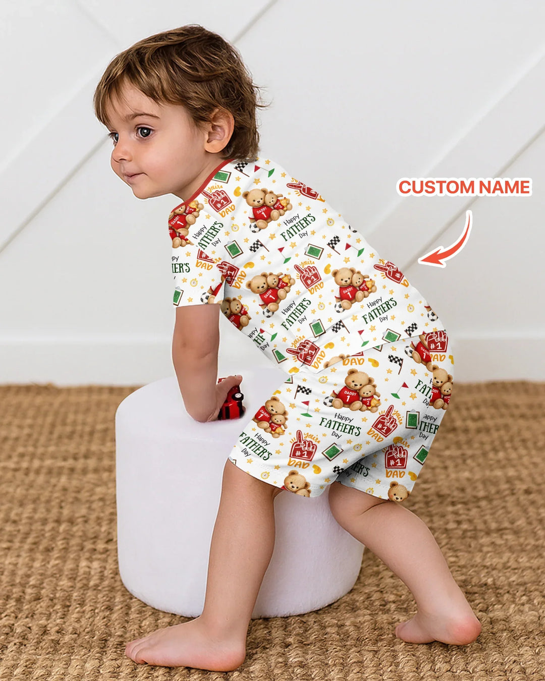 Zweiteiliges Pyjama-Set mit kurzen Ärmeln und Shorts im Sommer-Design