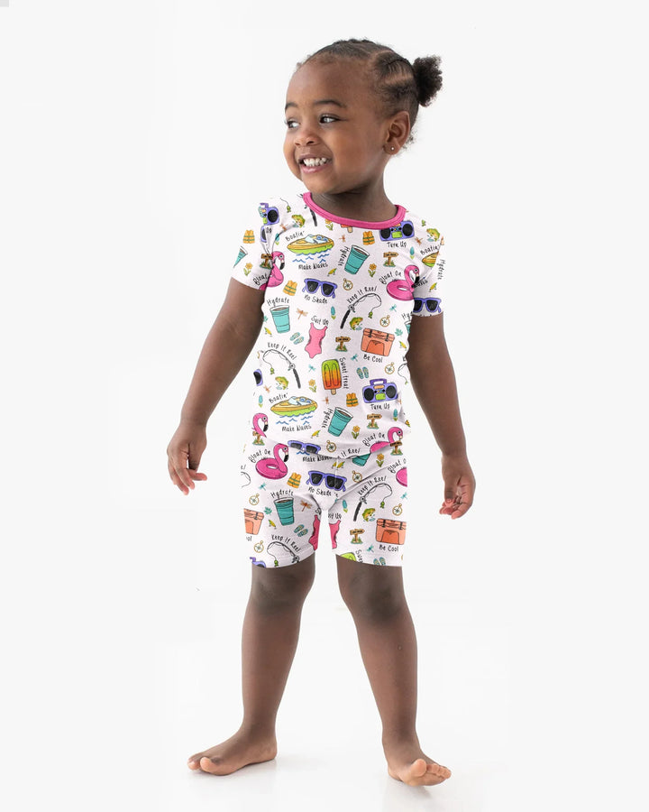 Lake Days Bamboo Two Piece Short Sleeve Shorts Pajama Set