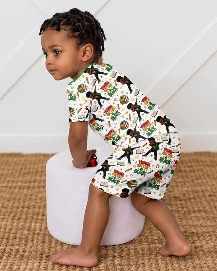 Schlafanzug-Set zweiteilig, kurze Ärmel, kurze Hose, Bambus