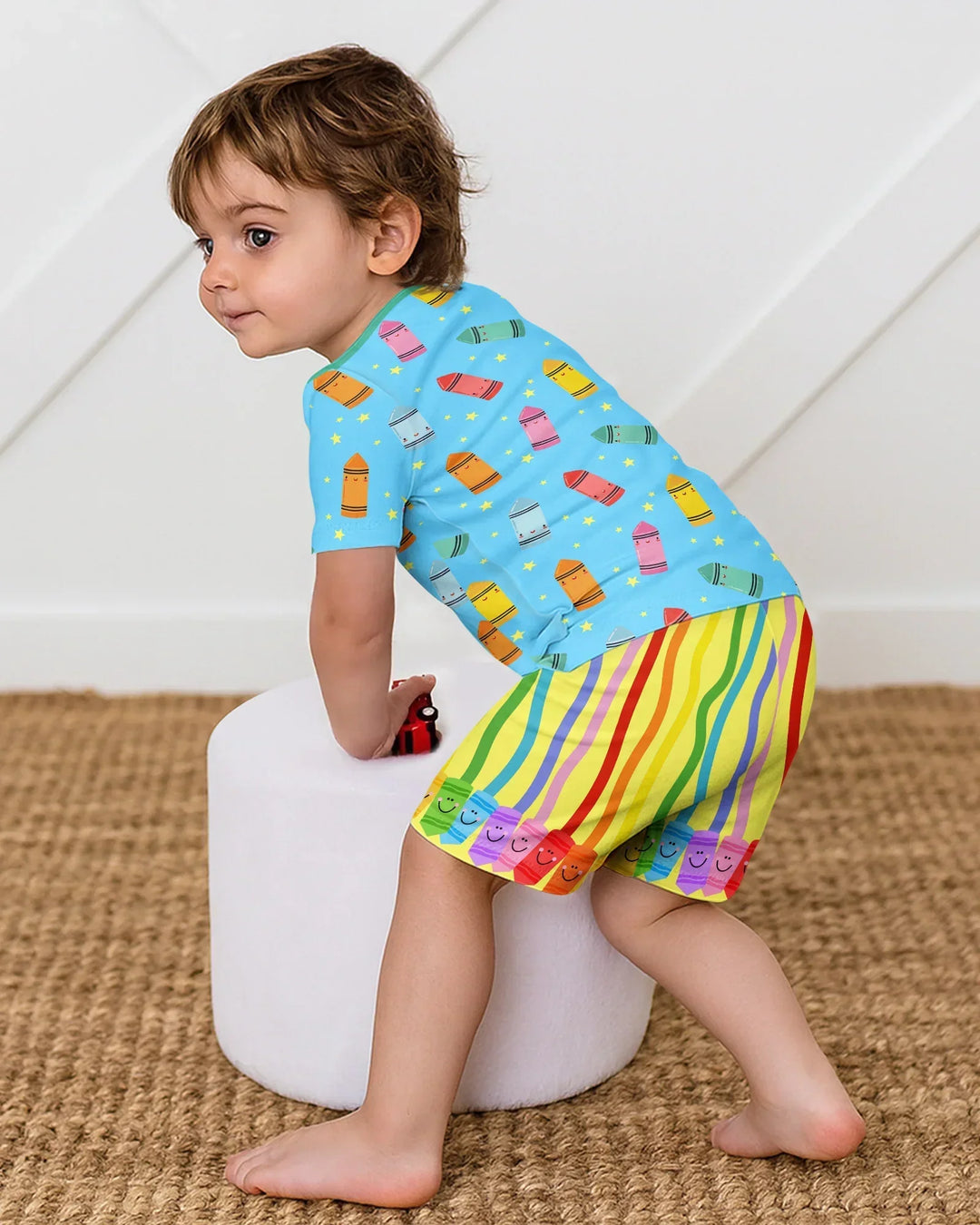 Schlafanzug-Set zweiteilig, kurze Ärmel, kurze Hose, Bambus