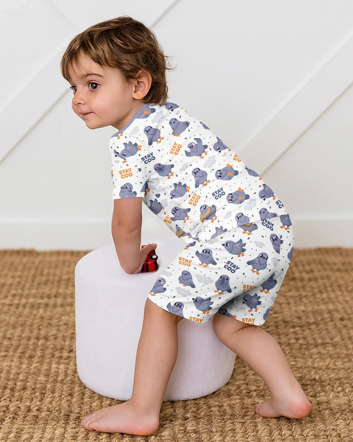 Schlafanzug-Set zweiteilig, kurze Ärmel, kurze Hose, Bambus