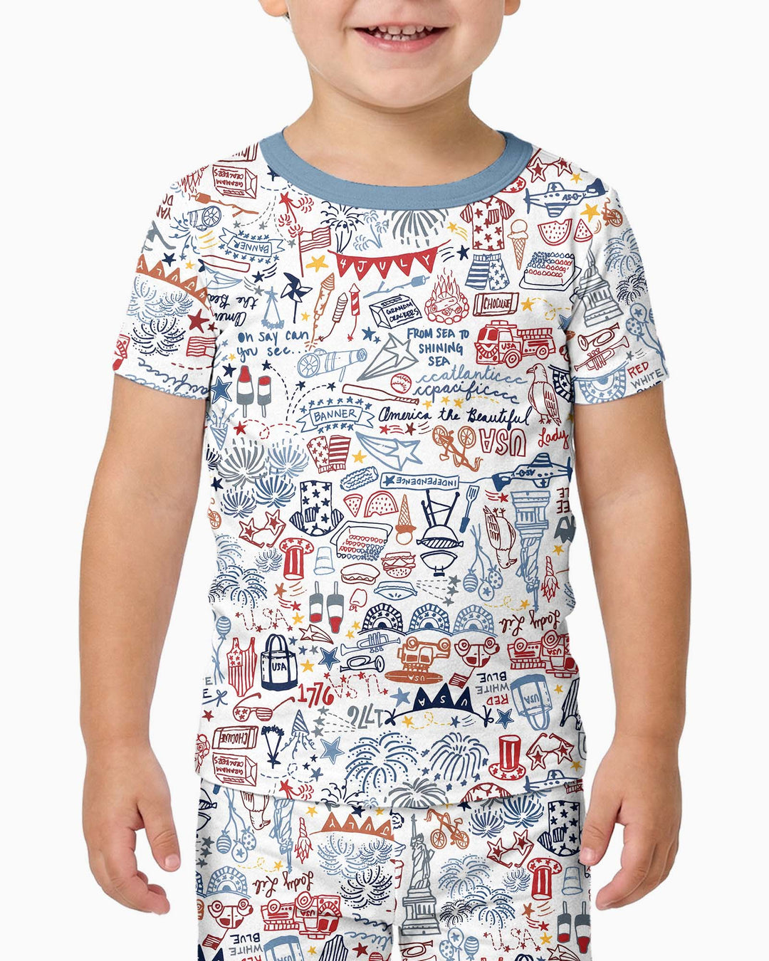 Zweiteiliges, kurzärmliges Pyjama-Set mit Marienkäfern