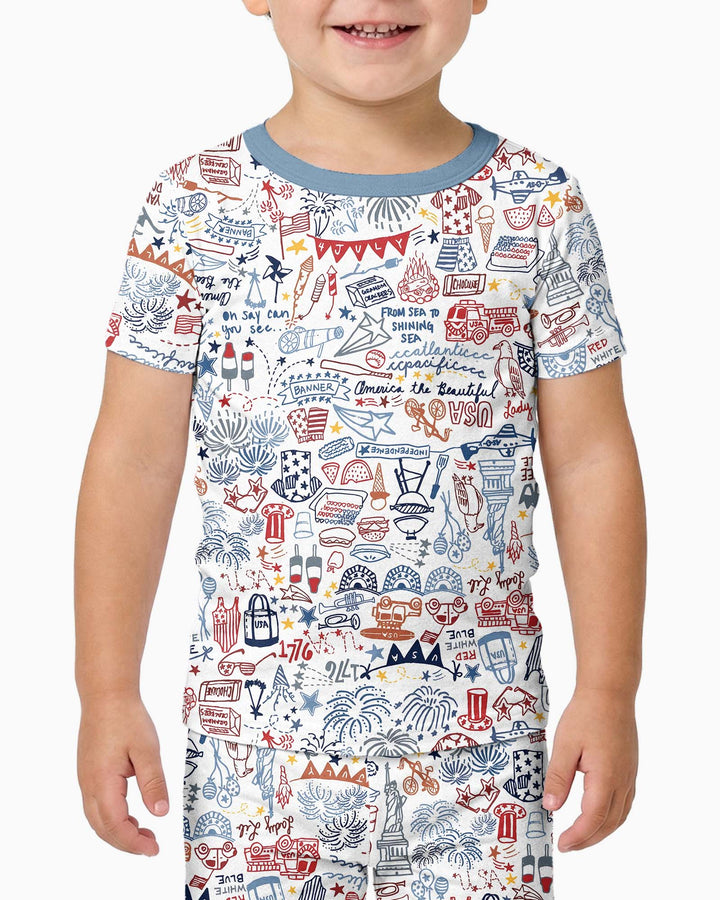 Zweiteiliges, kurzärmliges Pyjama-Set mit Marienkäfern