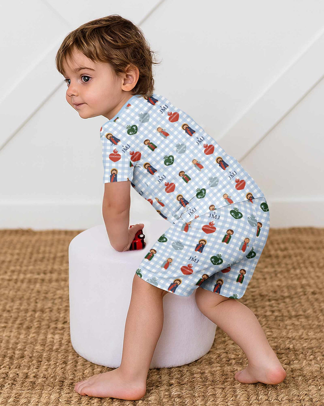 Holy Family Bamboo Two Piece Short Sleeve Shorts Pajama Set