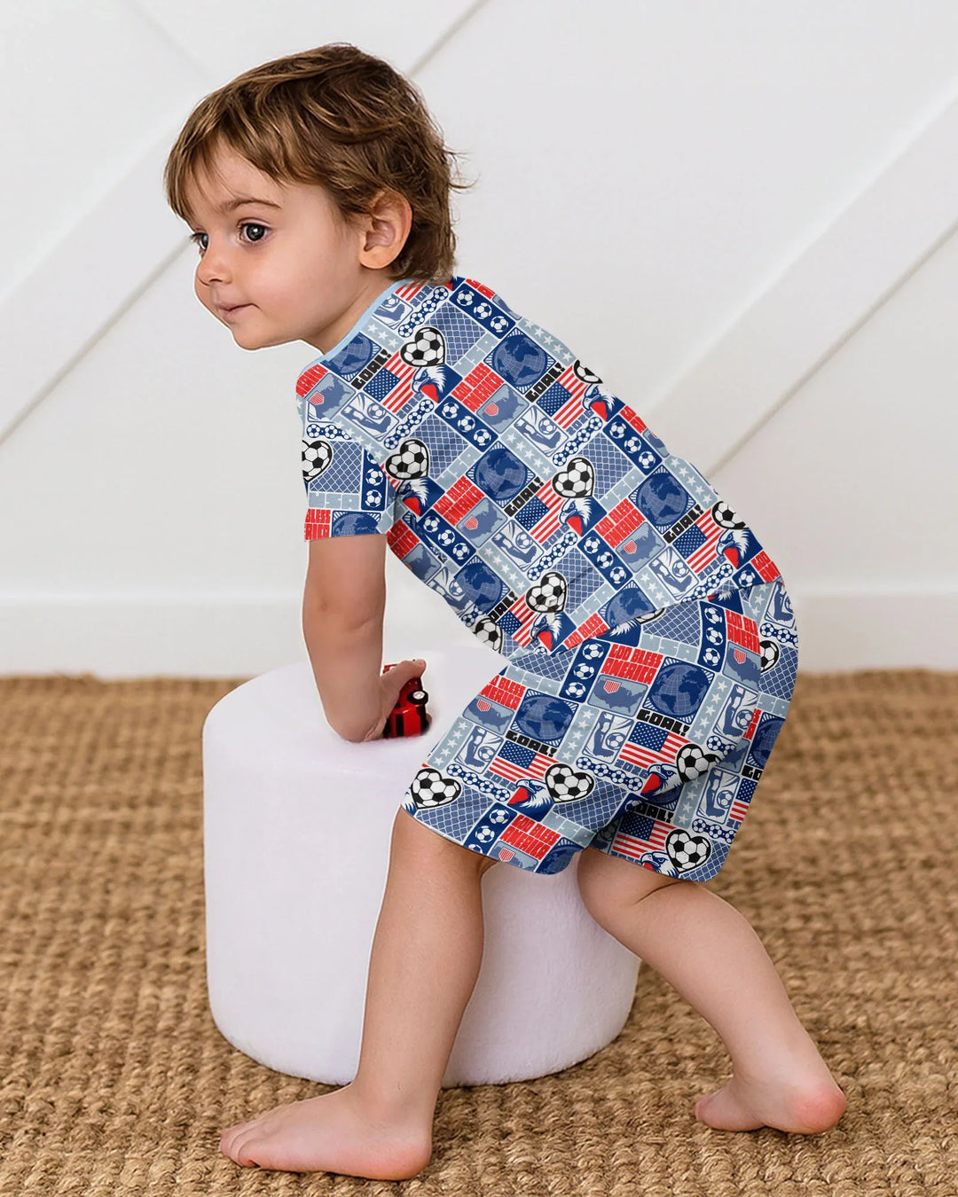 Schlafanzug-Set zweiteilig, kurze Ärmel, kurze Hose, Bambus