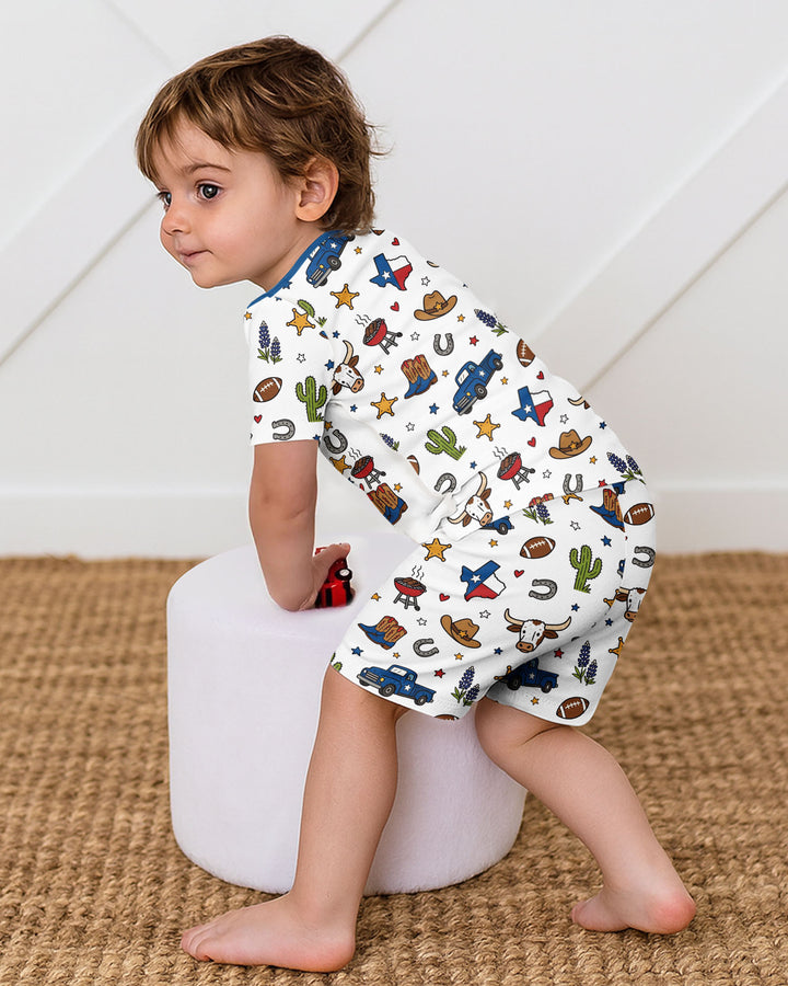 Schlafanzug-Set zweiteilig, kurze Ärmel, kurze Hose, Bambus