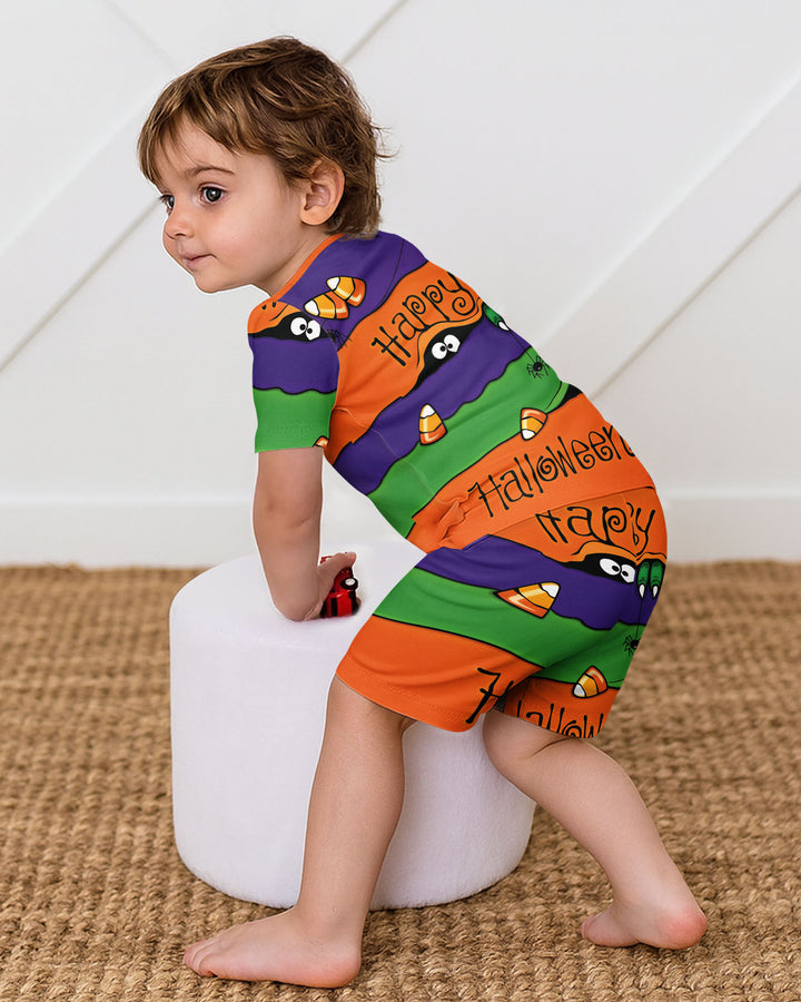 Happy Halloween Bamboo Two Piece Short Sleeve Shorts Pajama Set