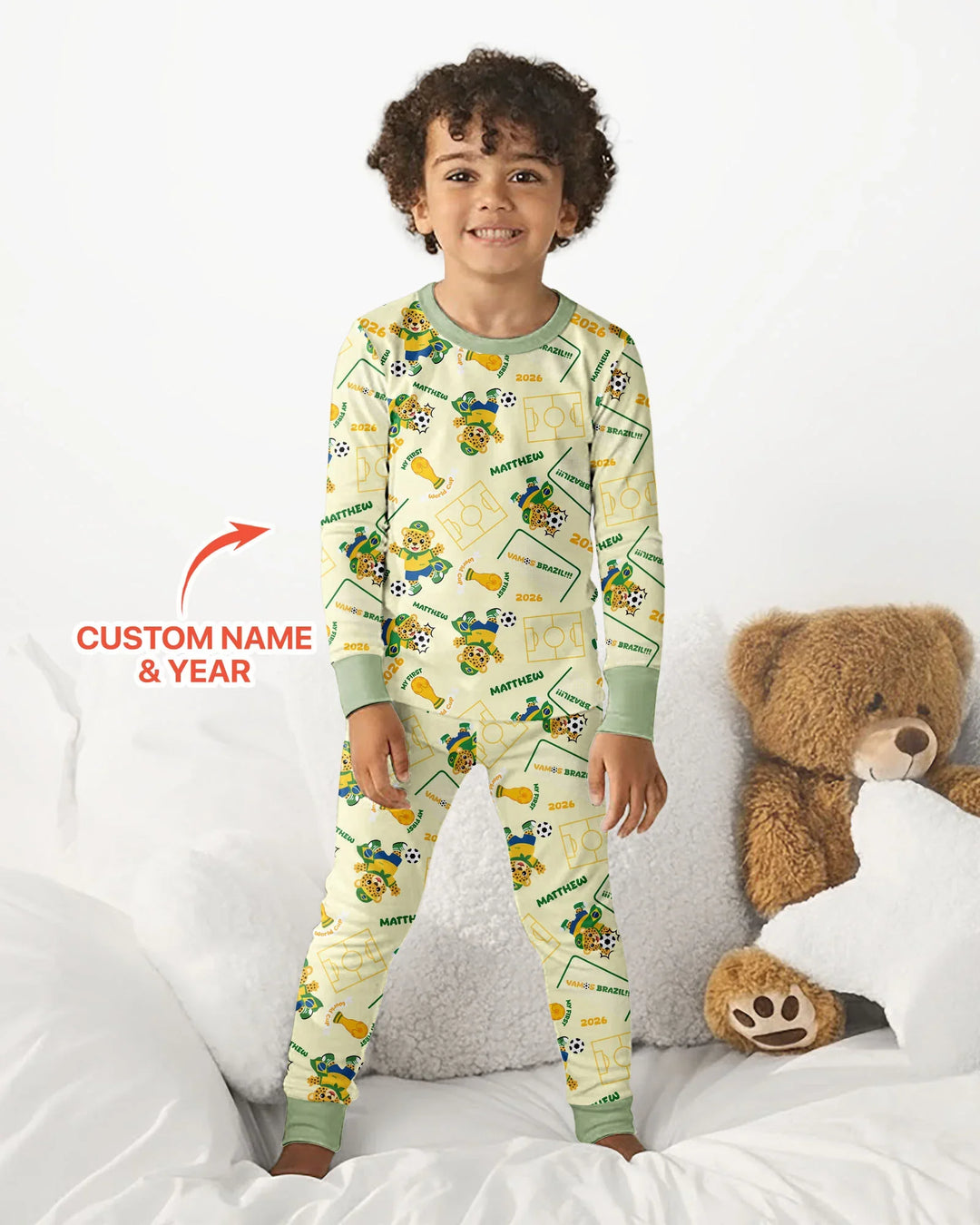 Zweiteiliges Langarm-Pyjama-Set mit Sommerfrüchten