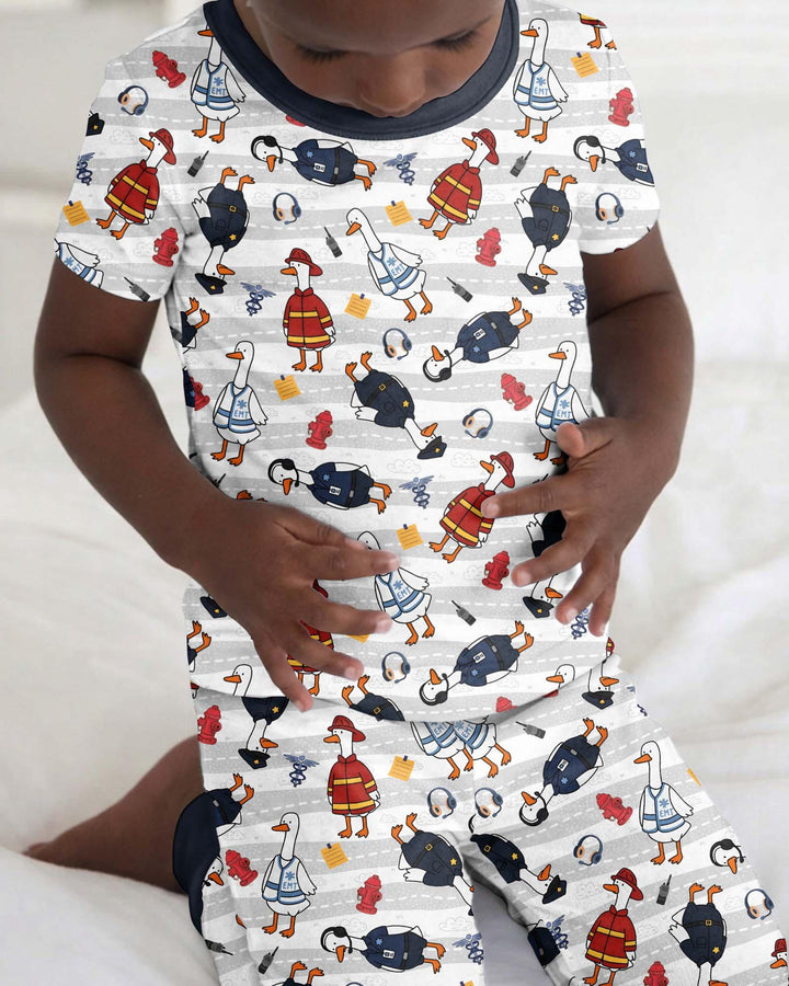 Rescue Goose Squad Bamboo Two Piece Short Sleeve Pajama Set