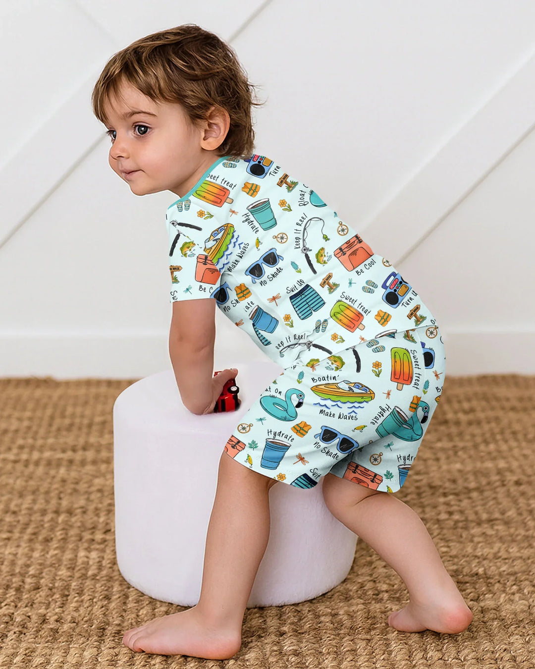 Lake Days Bamboo Two Piece Short Sleeve Shorts Pajama Set