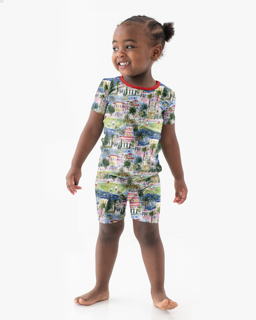Schlafanzug-Set zweiteilig, kurze Ärmel, kurze Hose, Bambus