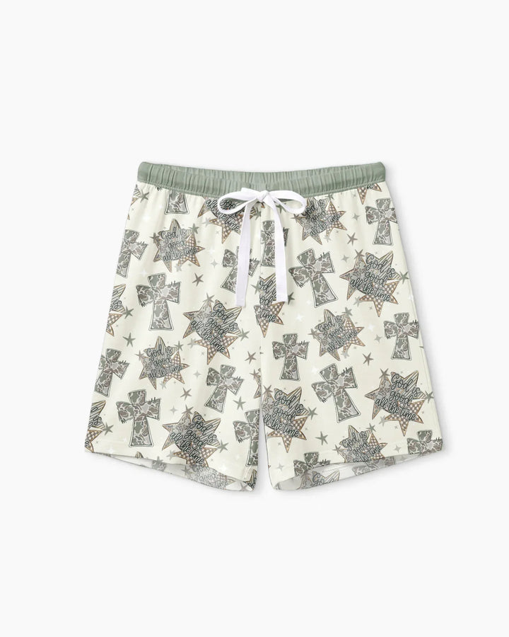 Camo God is Good Family Matching Bamboo Women Short Sleeve Short Pajama Set