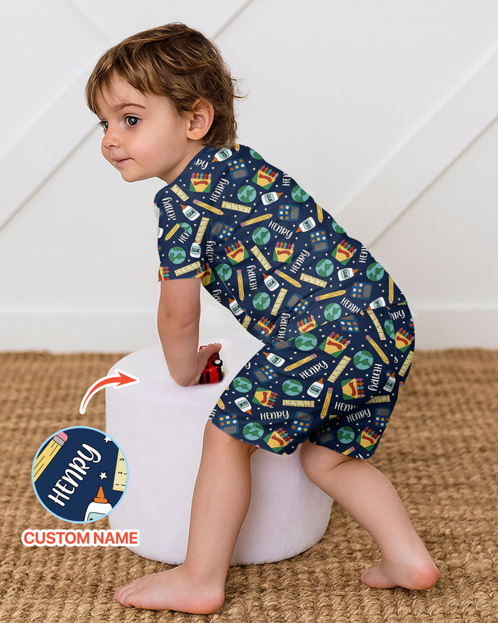 Schlafanzug-Set zweiteilig, kurze Ärmel, kurze Hose, Bambus