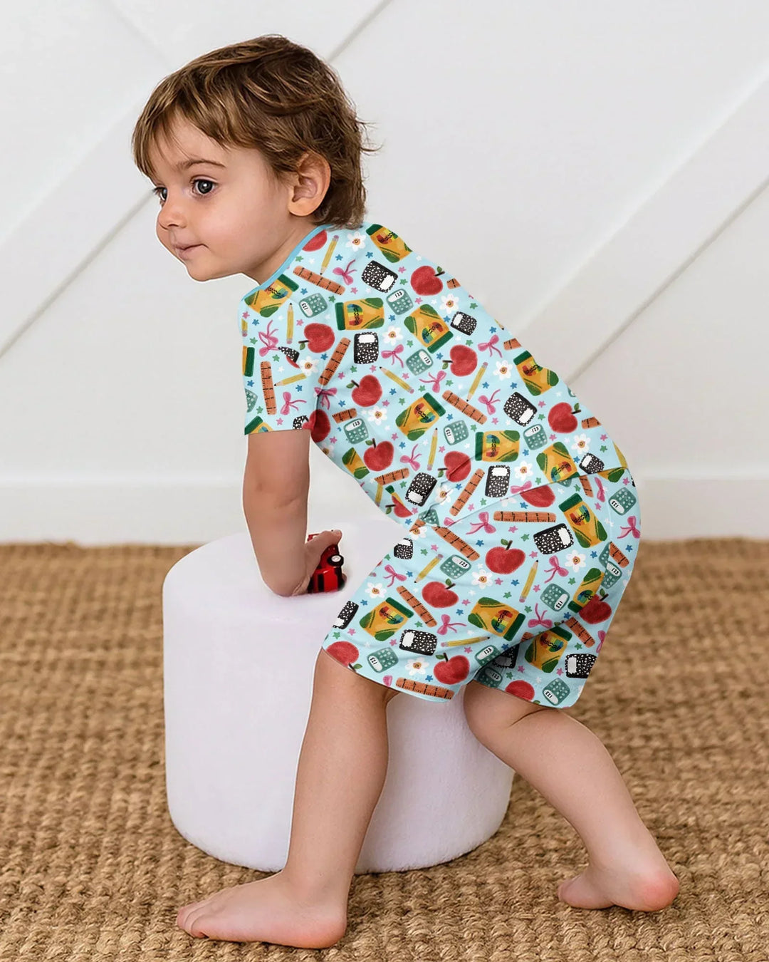 Little Learner Bamboo Two Piece Short Sleeve Shorts Pajama Set