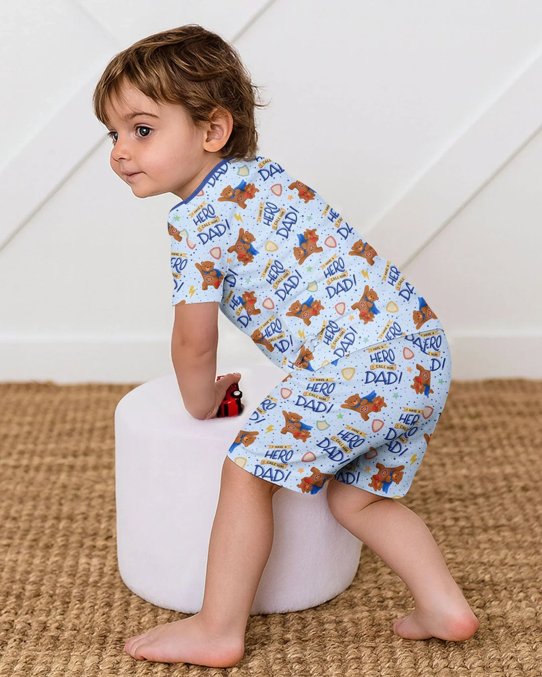 Schlafanzug-Set zweiteilig, kurze Ärmel, kurze Hose, Bambus