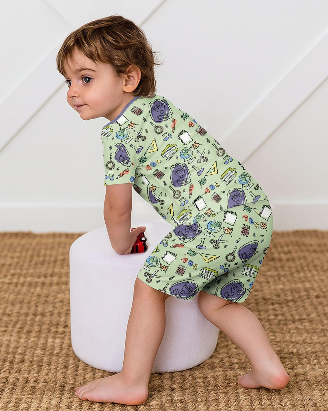 Schlafanzug-Set zweiteilig, kurze Ärmel, kurze Hose, Bambus