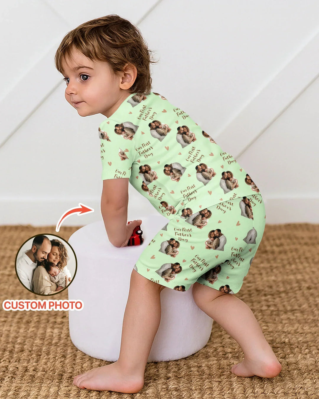 Zweiteiliges Pyjama-Set mit kurzen Ärmeln und Shorts im Sommer-Design