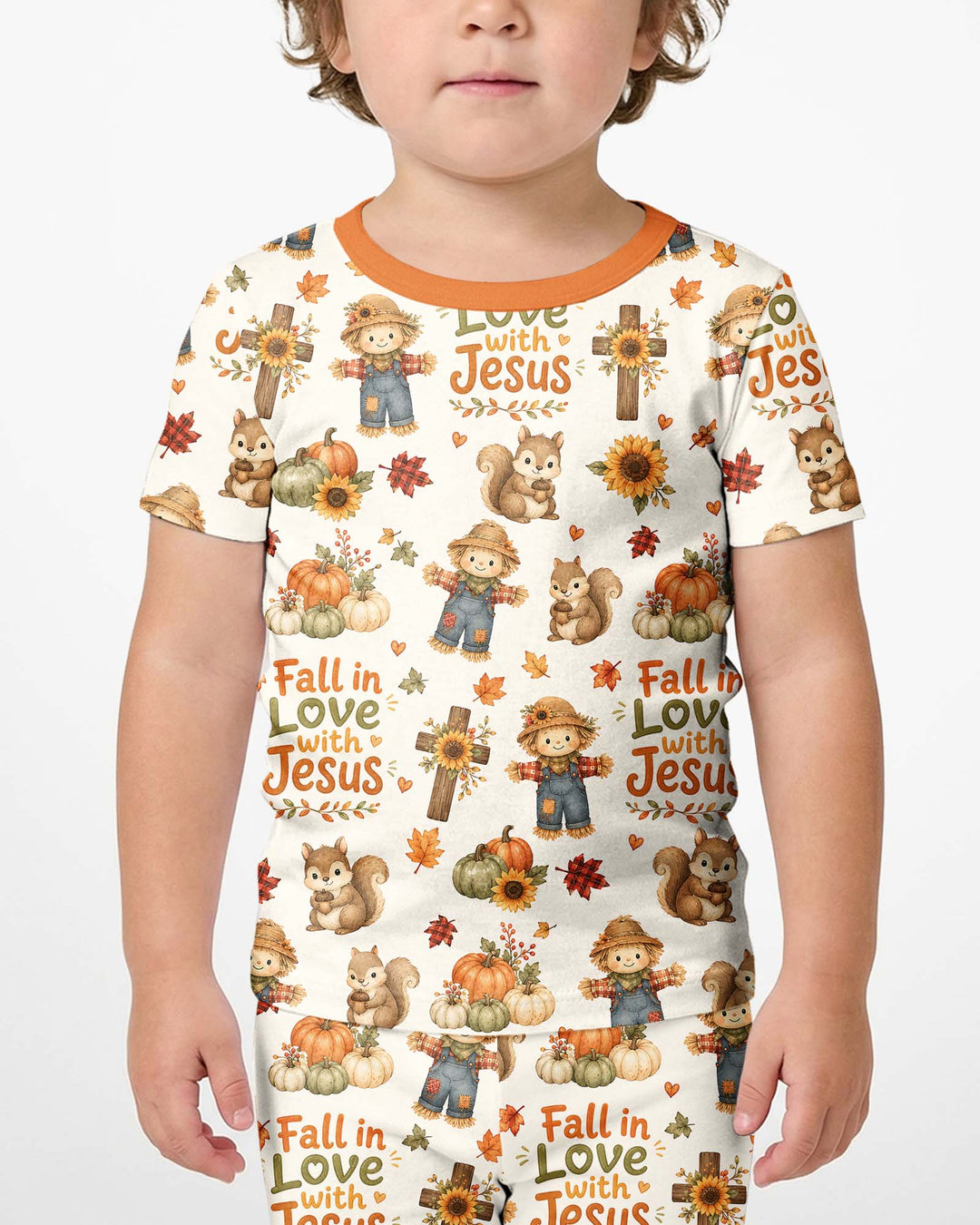 Fall For Jesus Bamboo Two Piece Short Sleeve Shorts Pajama Set