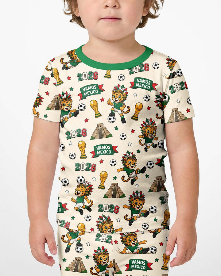 Jaguar 2026 Vamos Mexico Family Matching Bamboo Two Piece Short Sleeve Shorts Pajama Set