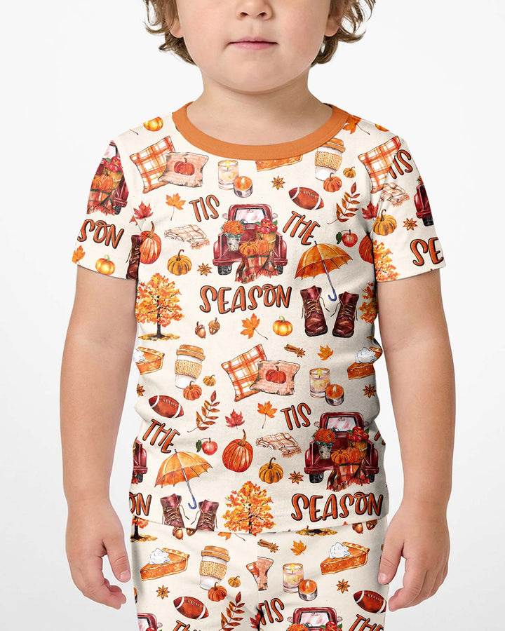 Fall Tis the Season Bamboo Two Piece Short Sleeve Shorts Pajama Set
