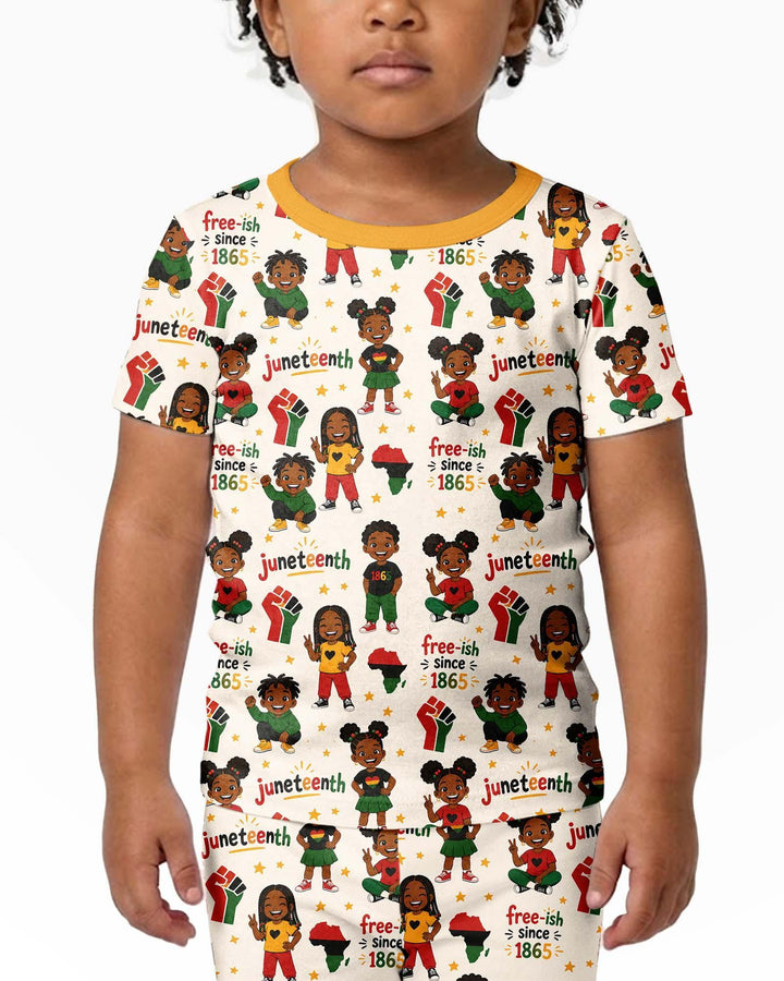 Template Zweiteiliges Pyjama-Set mit kurzen Ärmeln und Shorts