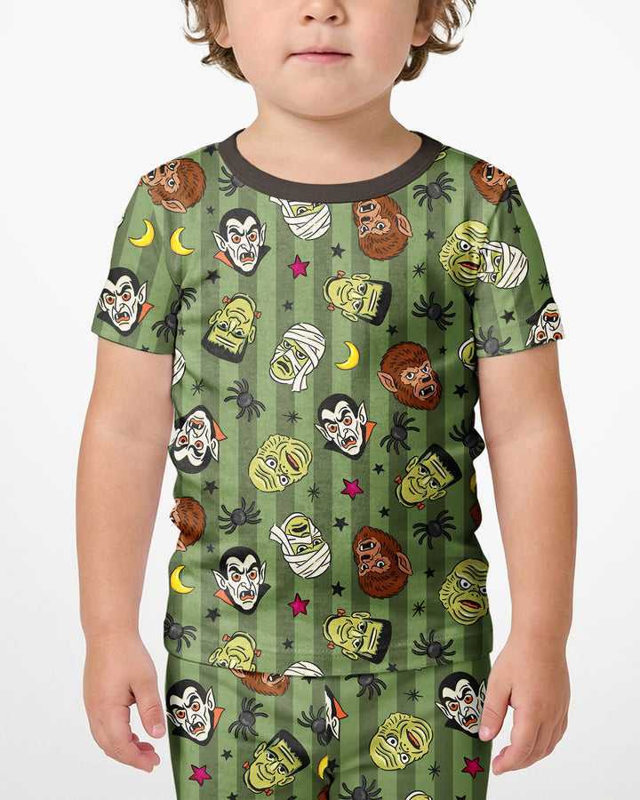 Creepy Crew Family Matching Bamboo Two Piece Short Sleeve Shorts Pajama Set