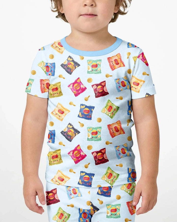 Schlafanzug-Set zweiteilig, kurze Ärmel, kurze Hose, Bambus