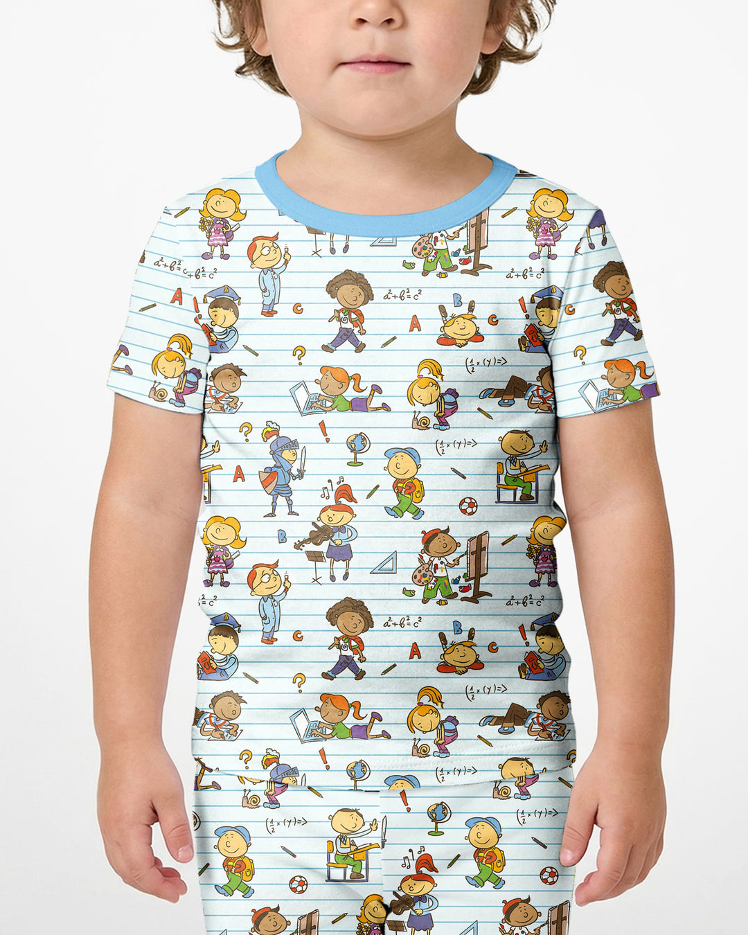 Template Zweiteiliges Pyjama-Set mit kurzen Ärmeln und Shorts