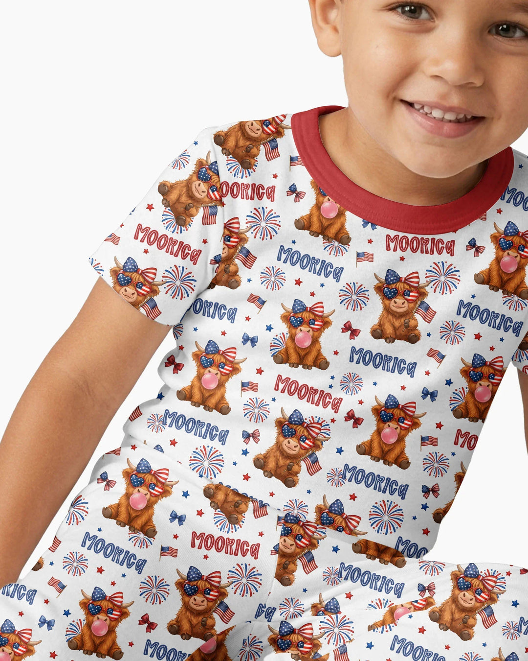 Zweiteiliges, kurzärmliges Pyjama-Set mit Marienkäfern
