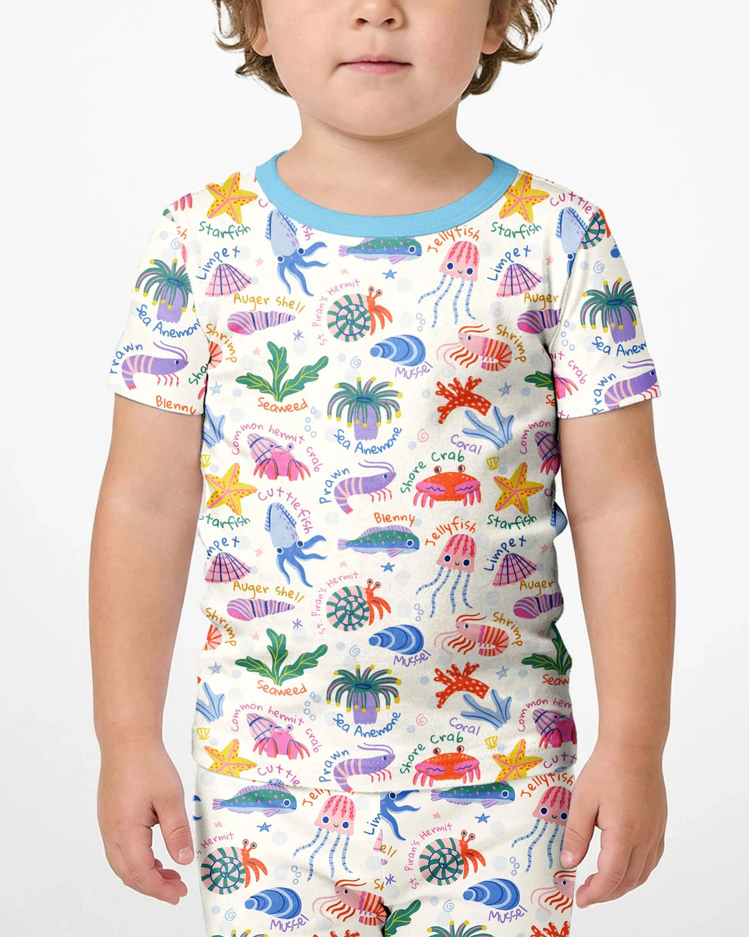 Template Zweiteiliges Pyjama-Set mit kurzen Ärmeln und Shorts