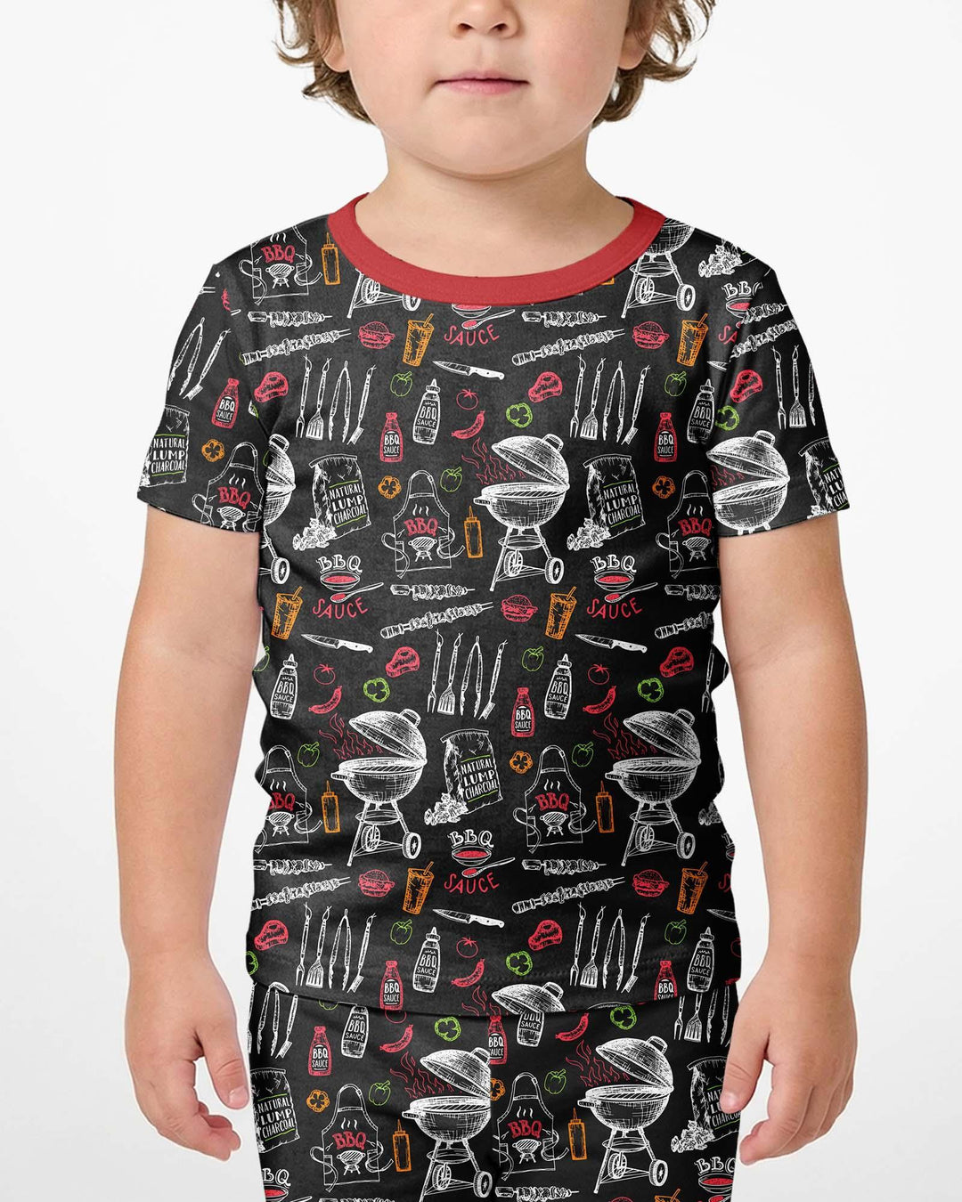 Template Zweiteiliges Pyjama-Set mit kurzen Ärmeln und Shorts