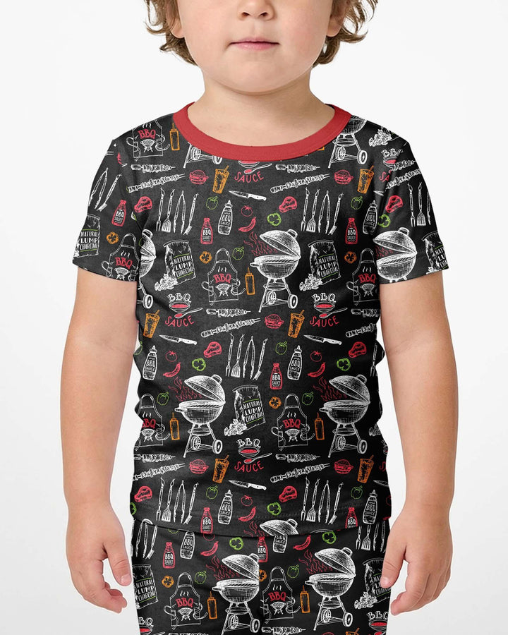 Template Zweiteiliges Pyjama-Set mit kurzen Ärmeln und Shorts