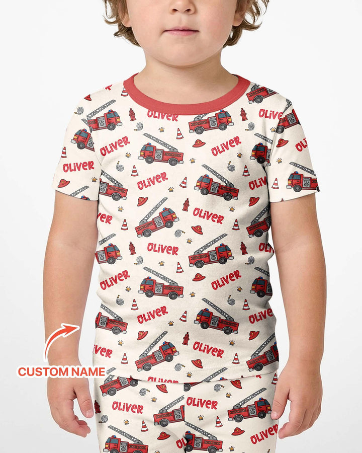 Zweiteiliges Pyjama-Set mit kurzen Ärmeln und Shorts im Sommer-Design