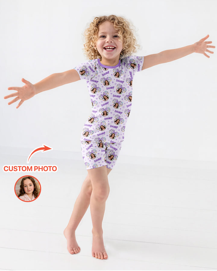 Zweiteiliges Pyjama-Set mit kurzen Ärmeln und Shorts im Sommer-Design