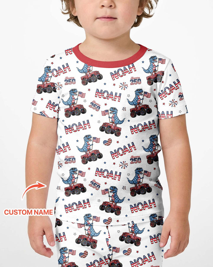 Zweiteiliges Pyjama-Set mit kurzen Ärmeln und Shorts im Sommer-Design