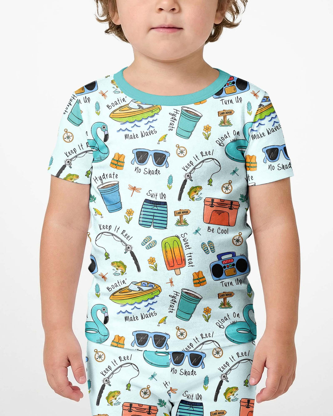 Lake Days Bamboo Two Piece Short Sleeve Shorts Pajama Set
