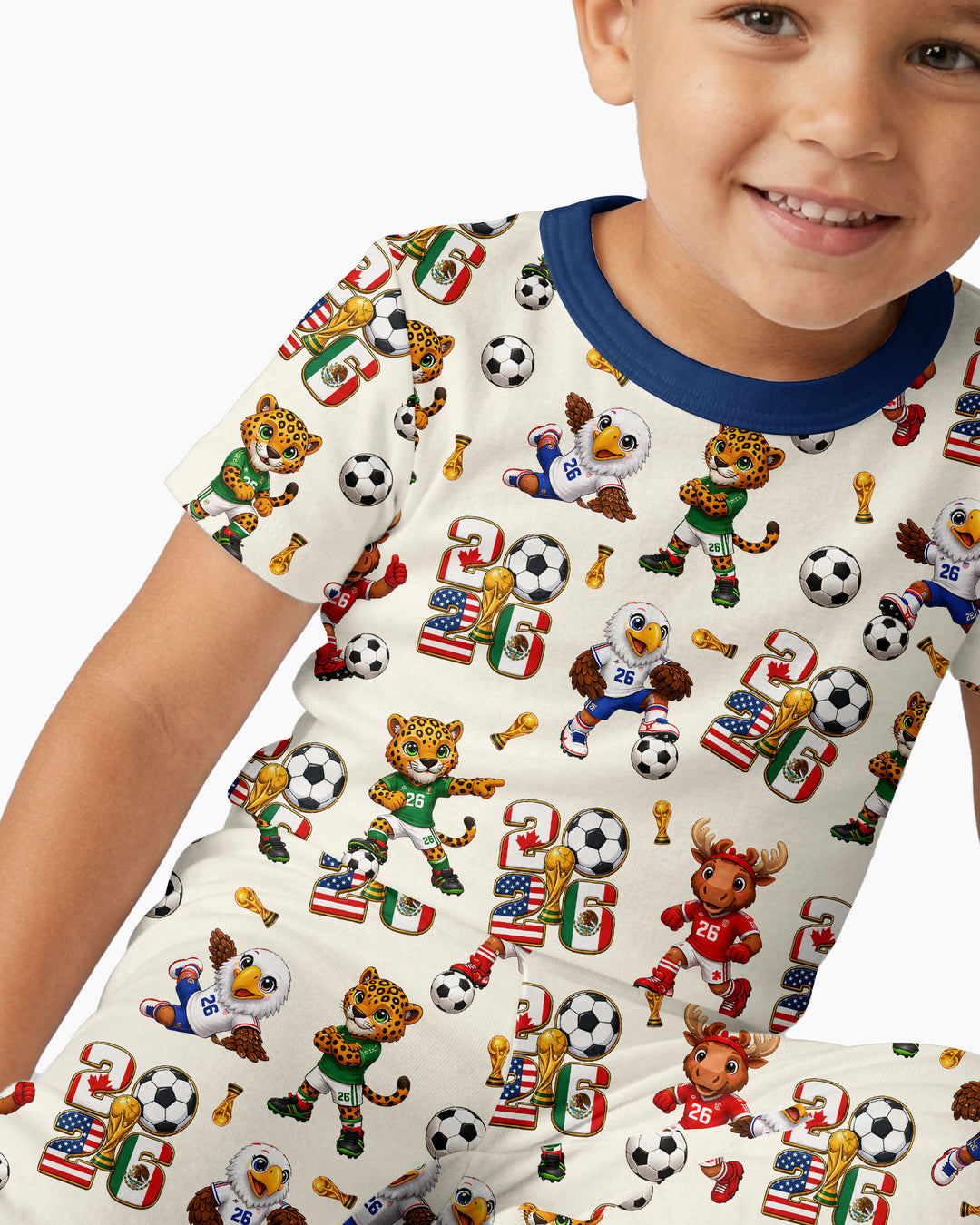Zweiteiliges, kurzärmliges Pyjama-Set mit Marienkäfern