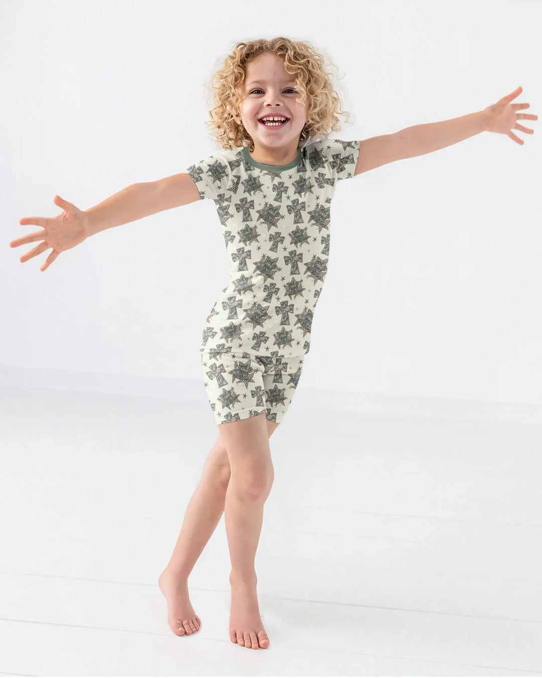 Camo God is Good Family Matching Bamboo Two Piece Short Sleeve Shorts Pajama Set