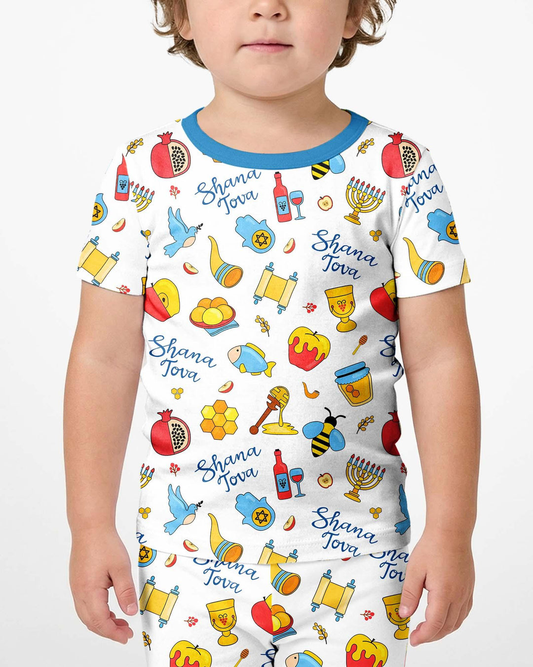 Template Zweiteiliges Pyjama-Set mit kurzen Ärmeln und Shorts
