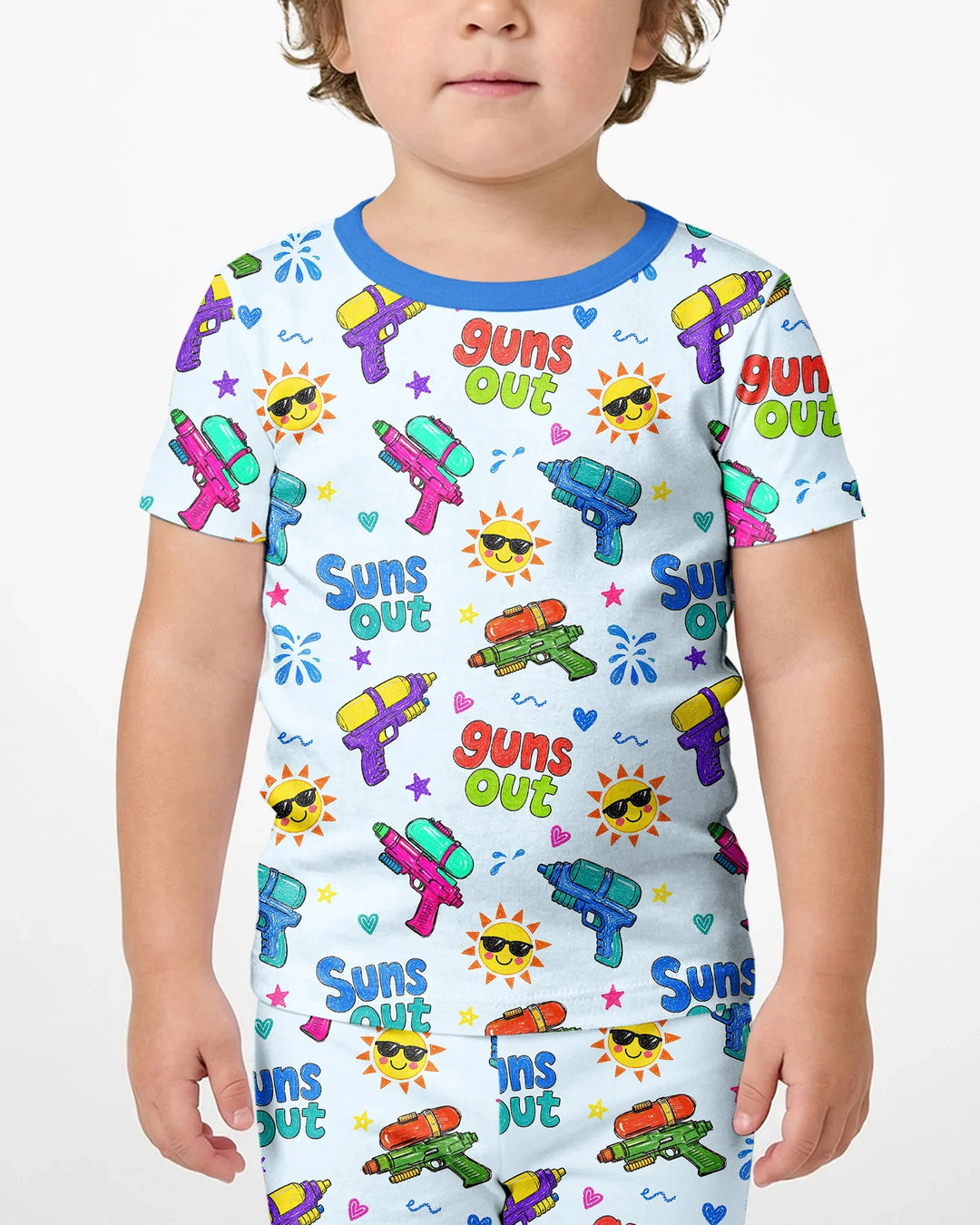 Schlafanzug-Set zweiteilig, kurze Ärmel, kurze Hose, Bambus